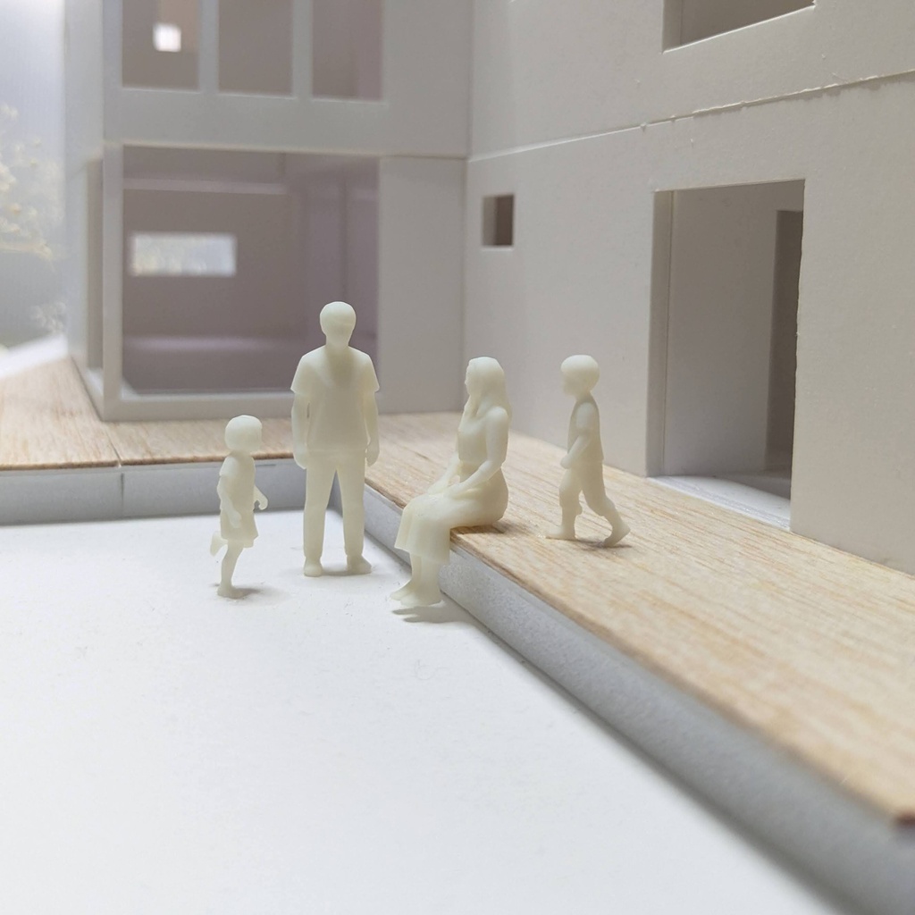 建築模型用 添景3Dデータ(1/50):カジュアル男性A(5ポーズセット) 1/50 Scale 3D Staffage Data for Architectural Scale Models: Casual Man A (Set of 5 Poses)