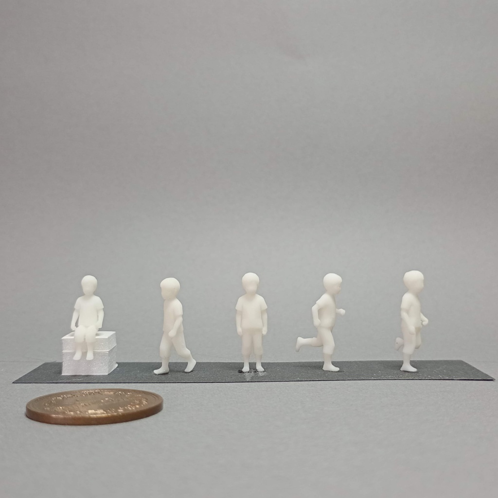 建築模型用 添景3Dデータ(1/50):未就学男児A(5ポーズセット) 1/50 Scale 3D Staffage Data for Architectural Scale Models: Preschool Boy A (Set of 5 Poses)
