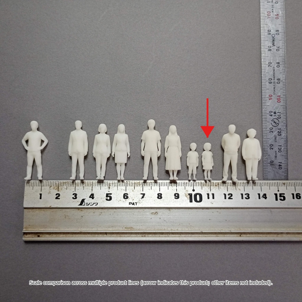 建築模型用 添景3Dデータ(1/50):未就学女児A(5ポーズセット) 1/50 Scale 3D Staffage Data for Architectural Scale Models: Preschool Girl A (Set of 5 Poses)