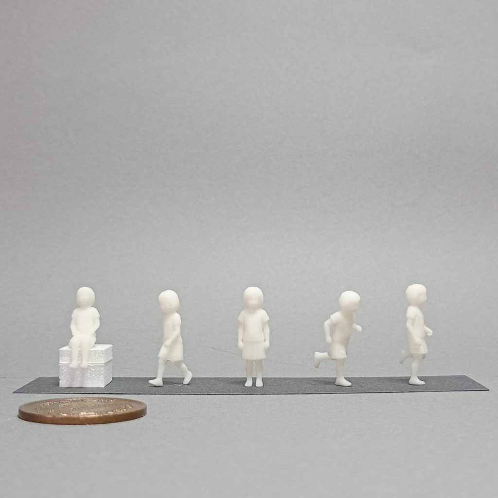 建築模型用 添景3Dデータ(1/50):未就学女児A(5ポーズセット) 1/50 Scale 3D Staffage Data for Architectural Scale Models: Preschool Girl A (Set of 5 Poses)