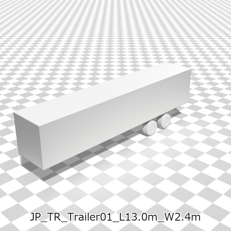 建築模型用 添景3Dデータ:物流トラック3台セット(Pack 02) 3D Staffage Data for Architectural Scale Models: Logistics Trucks 3-Piece Set (Pack 02)