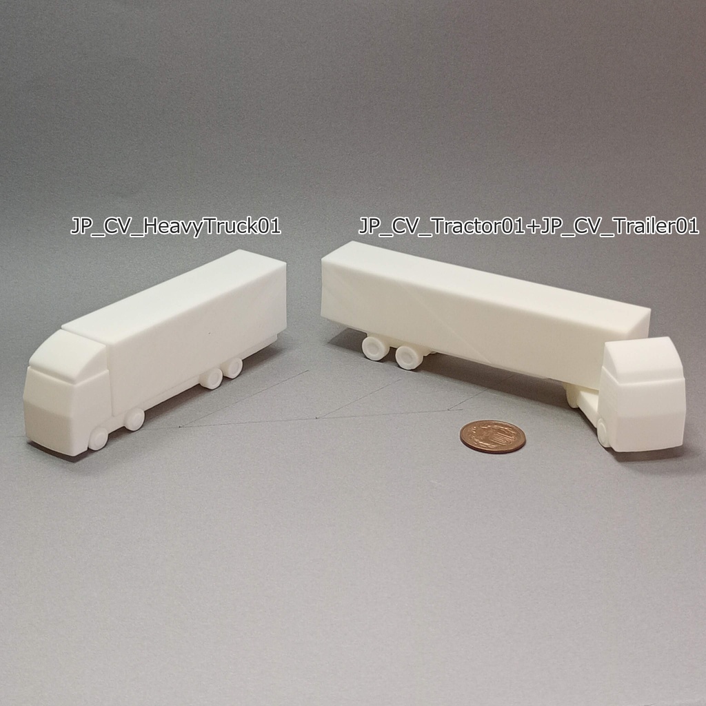 建築模型用 添景3Dデータ:物流トラック3台セット(Pack 02) 3D Staffage Data for Architectural Scale Models: Logistics Trucks 3-Piece Set (Pack 02)