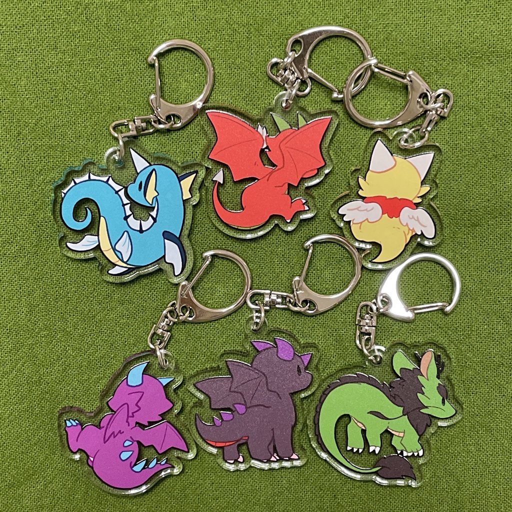 あつめのドラゴンアクリルキーホルダー