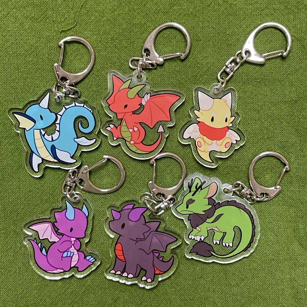 あつめのドラゴンアクリルキーホルダー