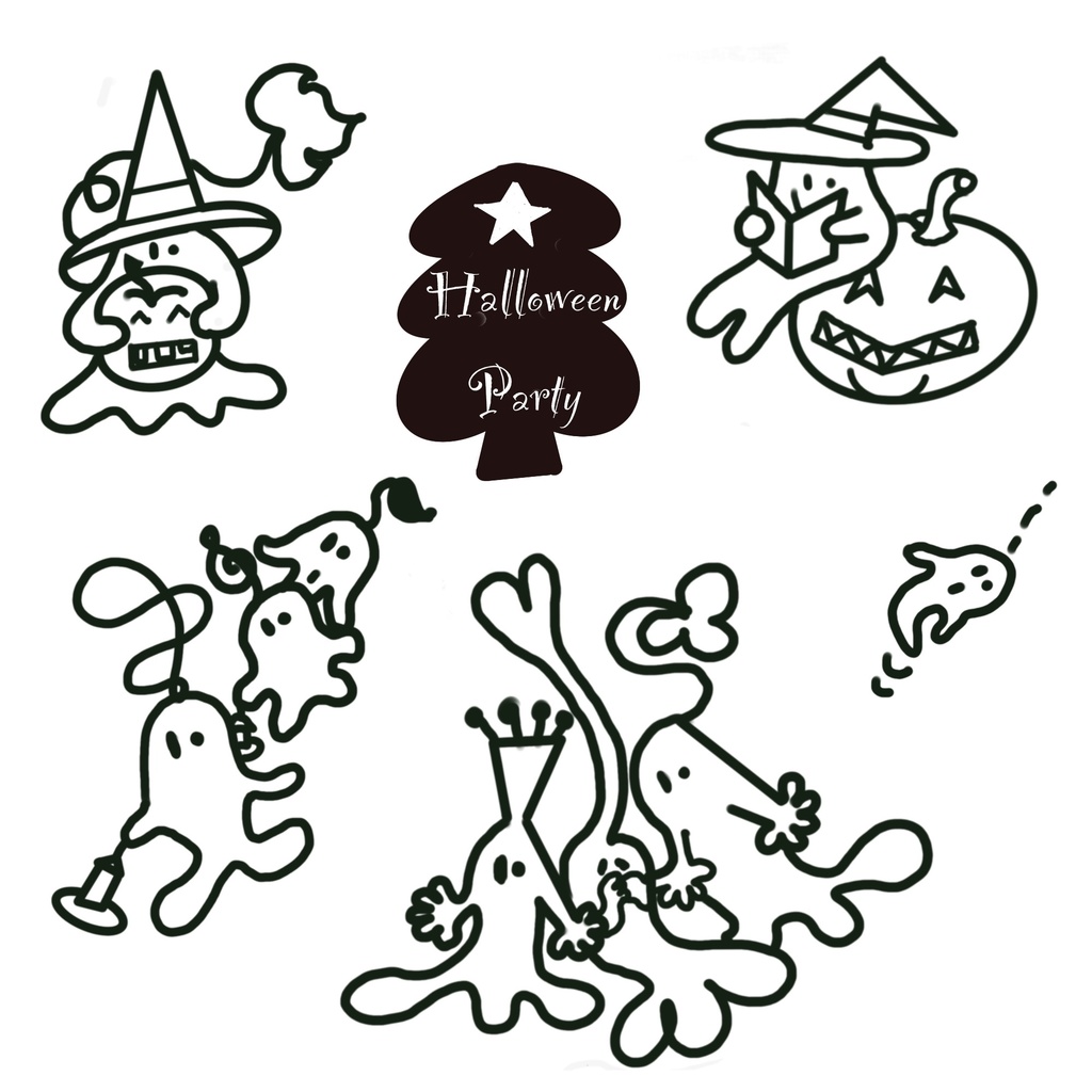 HALLOWEEN 線画セット(5枚)