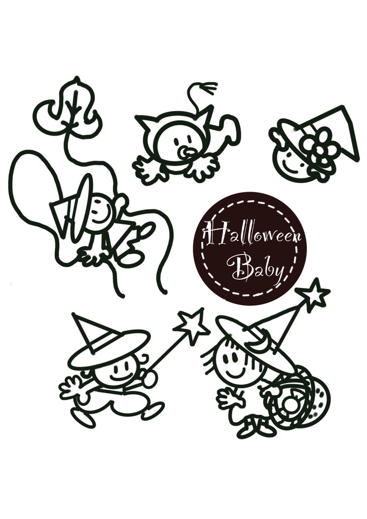 HALLOWEEN 線画セット(5枚)