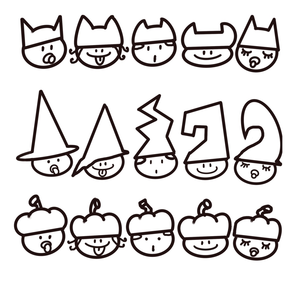 HALLOWEEN 線画セット(5枚)