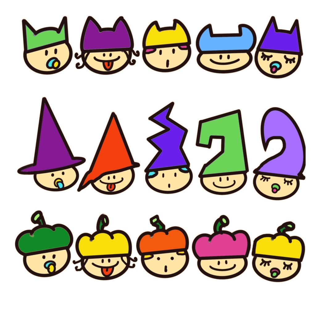 ハロウィンカラーイラストPDFセット|Masala Illustration(5枚入り)