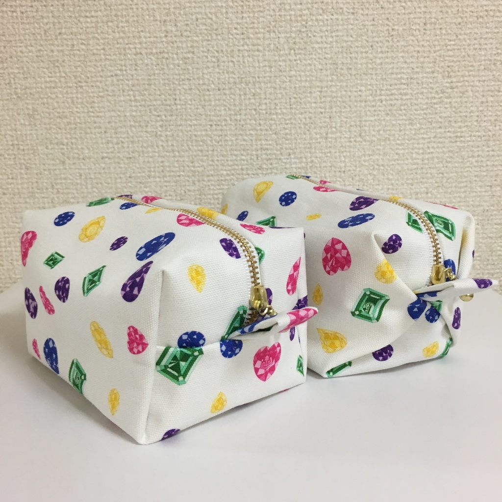 三条宝石柄 キャラメル&BOXポーチ