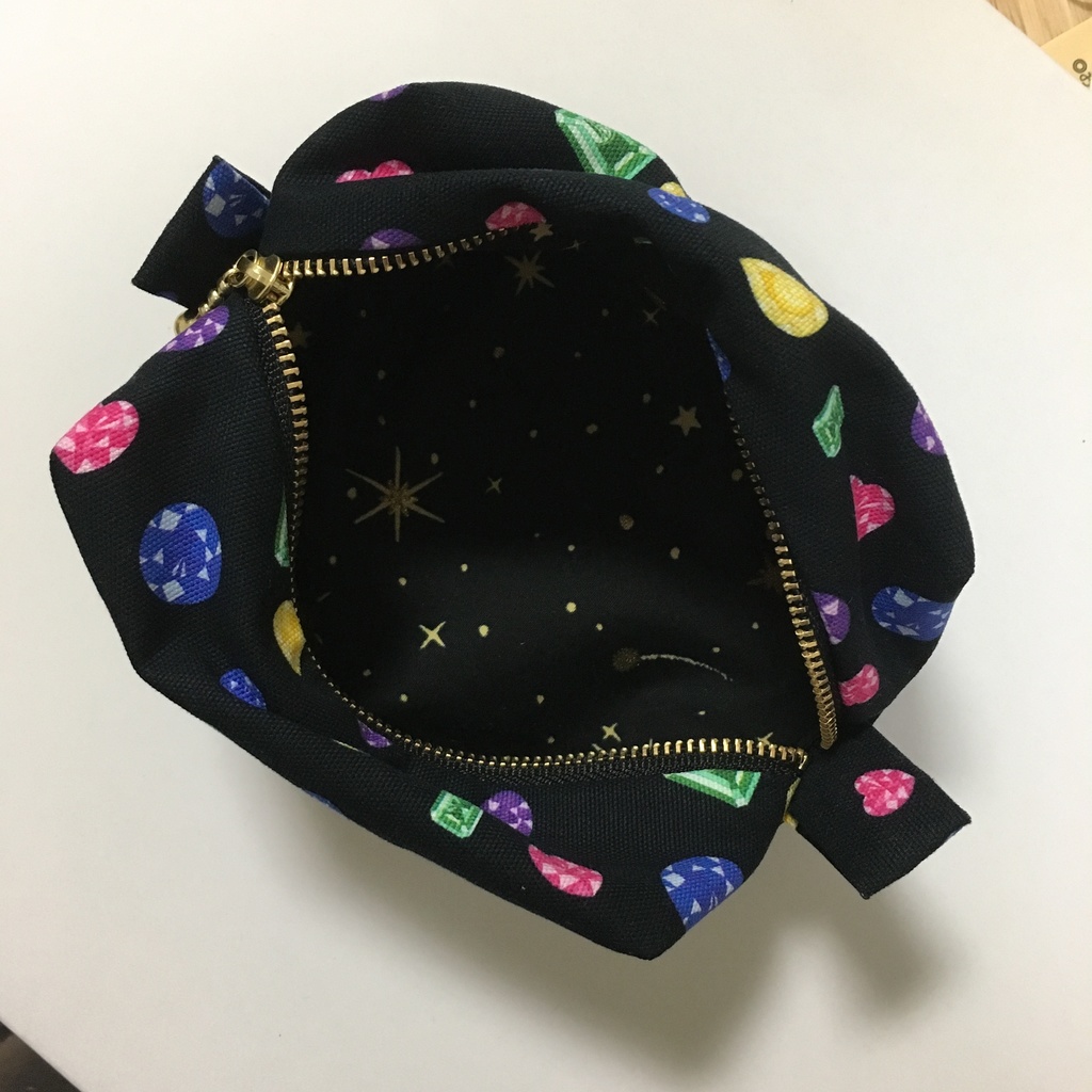 三条宝石柄 キャラメル&BOXポーチ