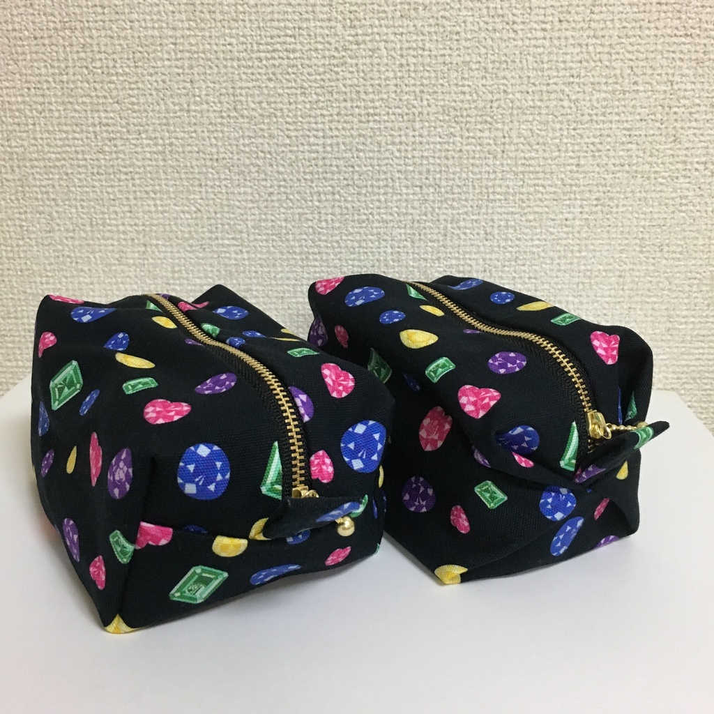 三条宝石柄 キャラメル&BOXポーチ