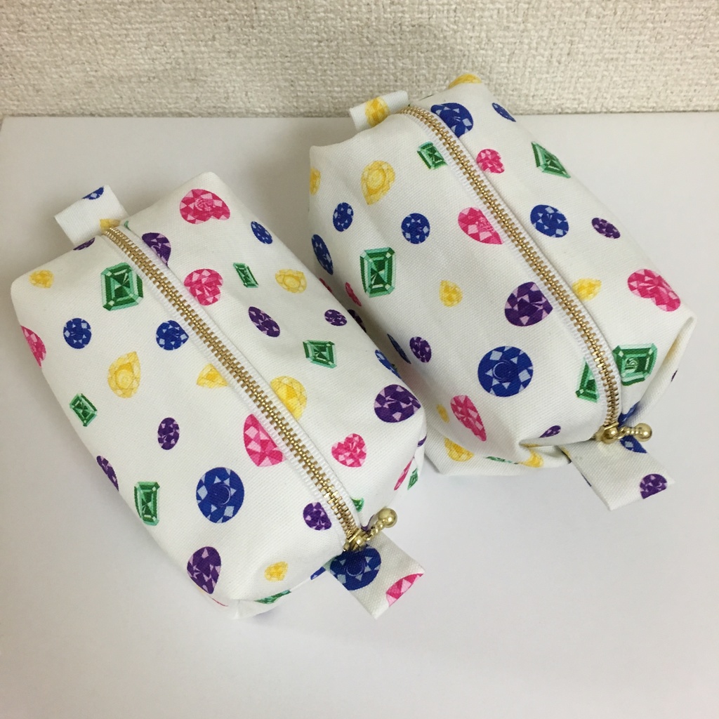 三条宝石柄 キャラメル&BOXポーチ