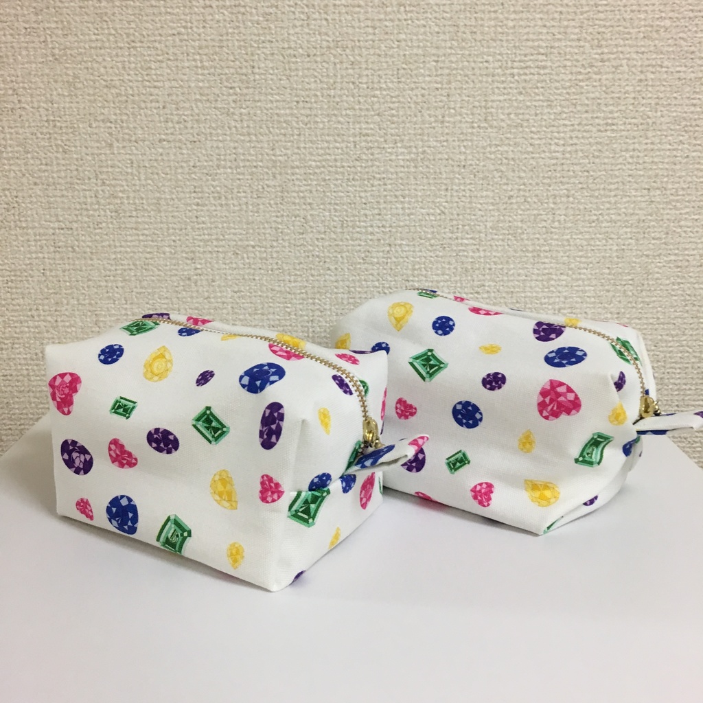 三条宝石柄 キャラメル&BOXポーチ