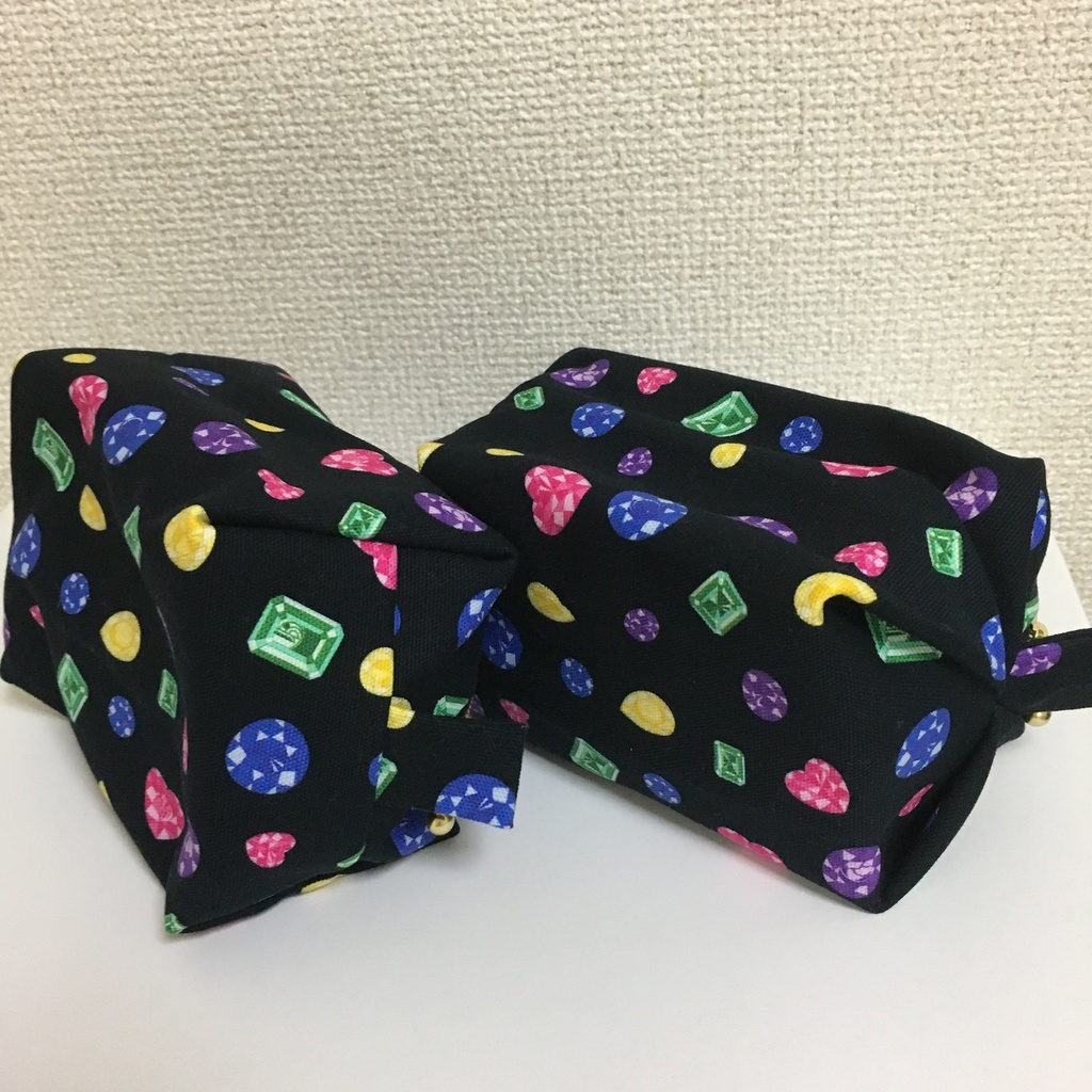 三条宝石柄 キャラメル&BOXポーチ