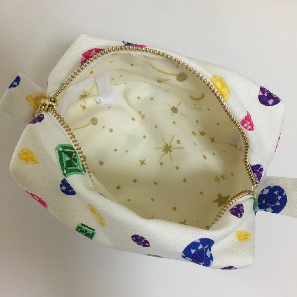 三条宝石柄 キャラメル&BOXポーチ