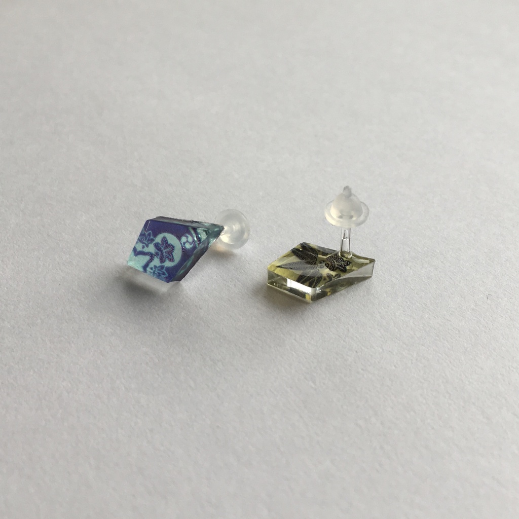 刀紋ピアス/イヤリング〈菱形〉➀※1個=片耳です※