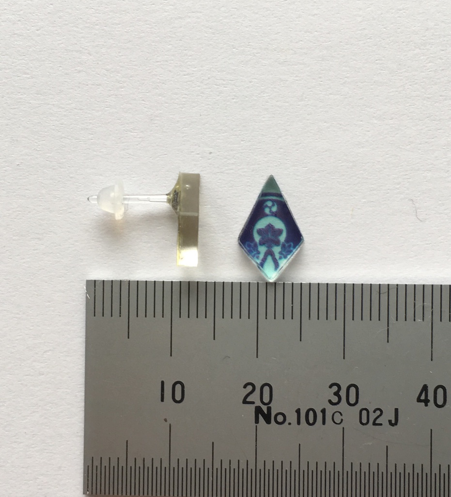 刀紋ピアス/イヤリング〈菱形〉② ※1個=片耳です※