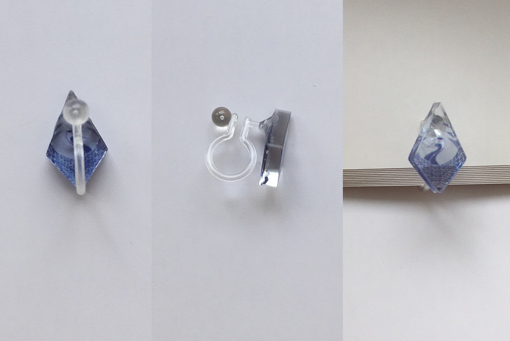 刀紋ピアス/イヤリング〈菱形〉② ※1個=片耳です※