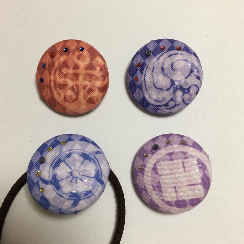 くるみボタンのヘアゴム〈刀剣乱舞〉