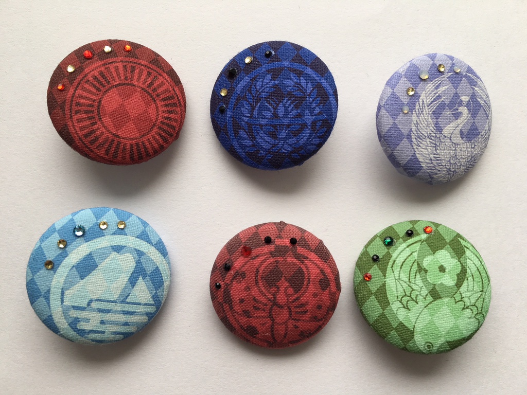 くるみボタンのヘアゴム〈刀剣乱舞〉