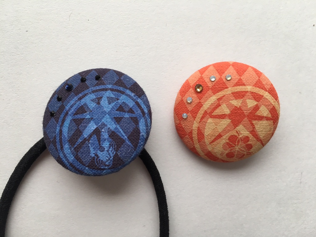 くるみボタンのヘアゴム〈刀剣乱舞〉