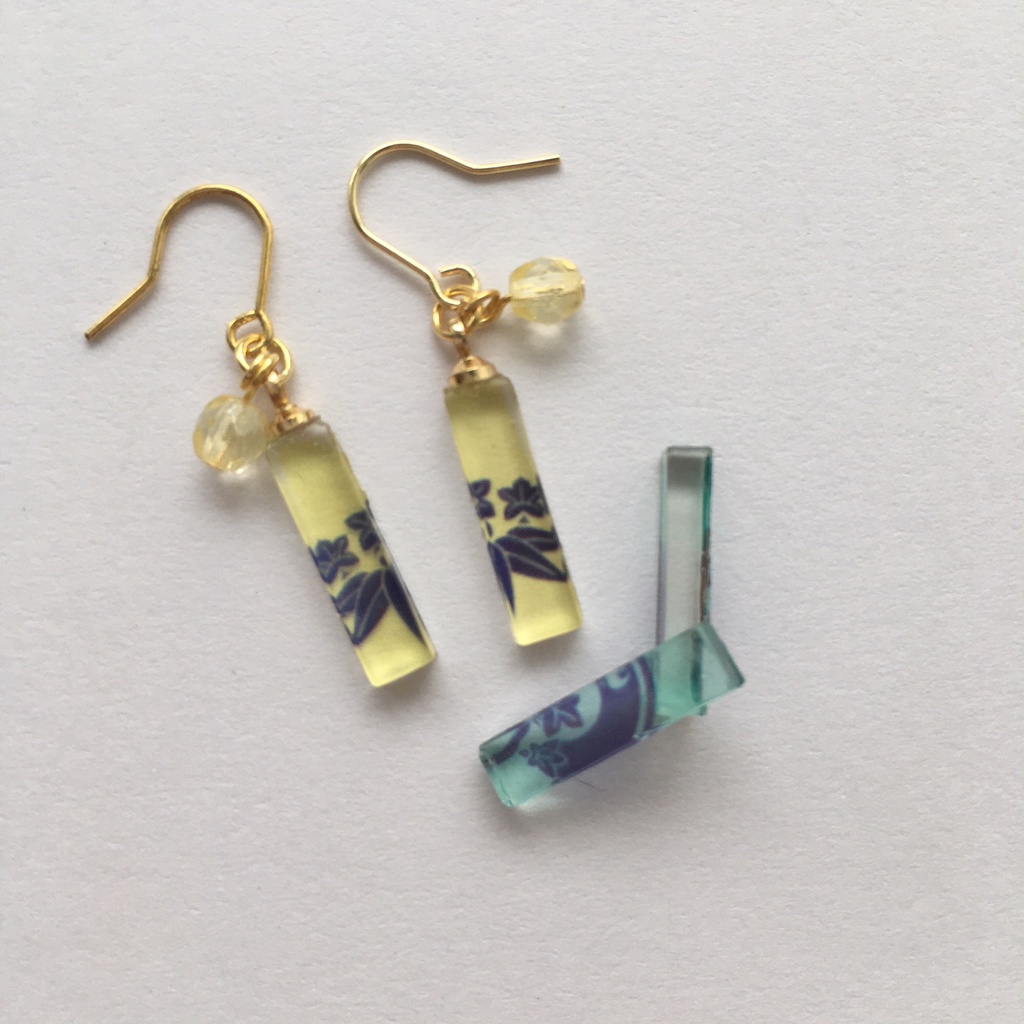 刀紋ピアス/イヤリング〈長方形〉➀※1セット=両耳です※