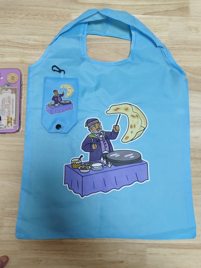 教授屋台~オックスフォード生地プリント折りたたみエコバッグ