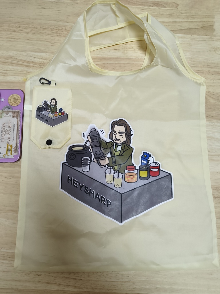 教授屋台~オックスフォード生地プリント折りたたみエコバッグ