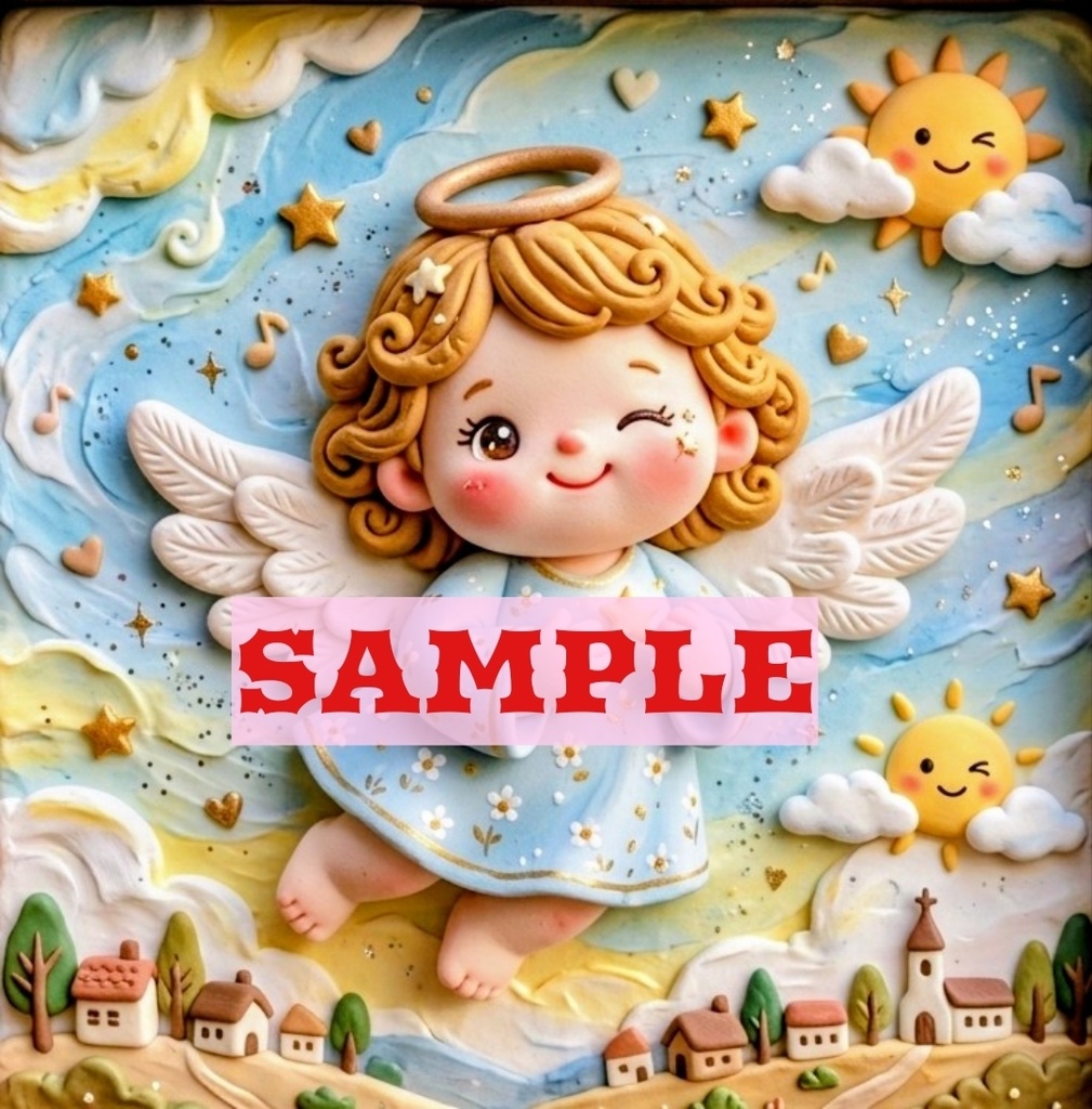 クレイアート風に描いたウインクしてる天使