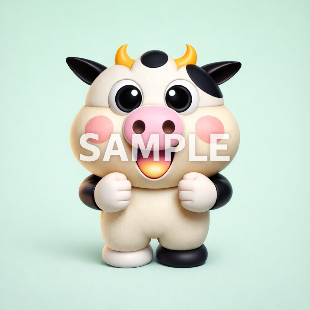 フジヤマ小僧アニマル　3Dアイコン完成品　モーブ―