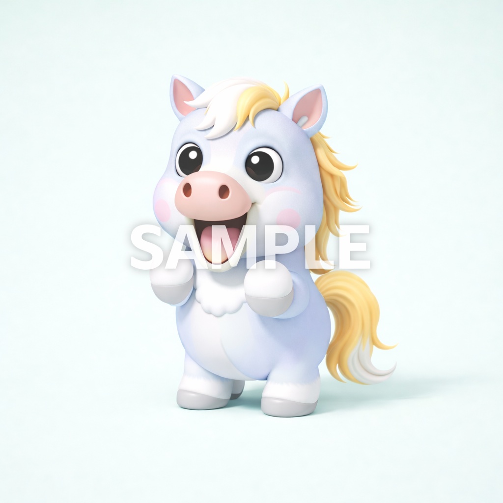 フジヤマ小僧アニマル　3Dアイコン完成品　馬吉