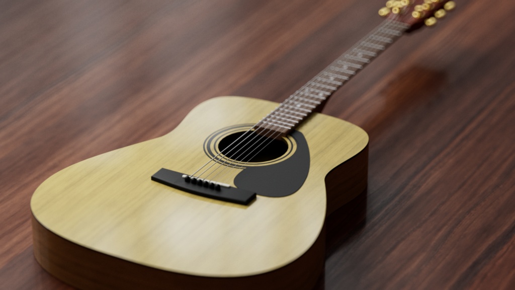 3Dモデル アコギ アコースティックギター 3Dmodel acoustic guitar
