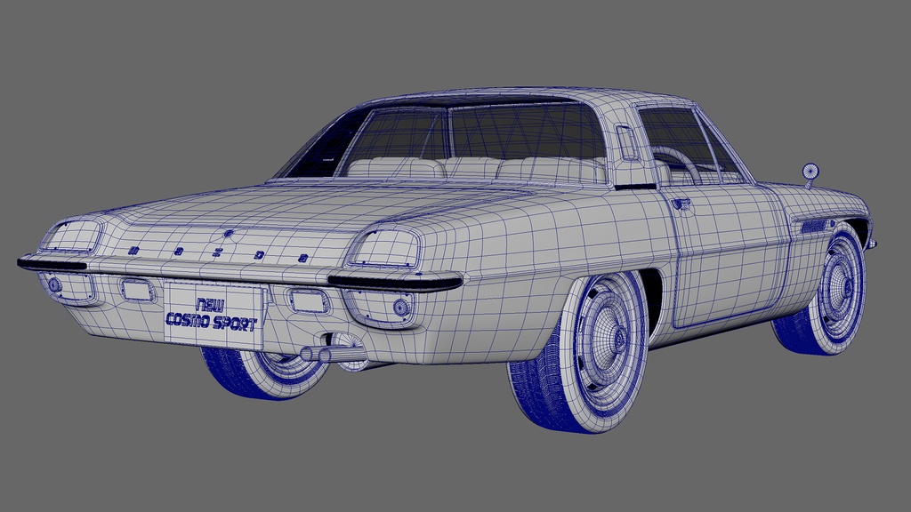 【3Dモデル】レトロSFスポーツカー(クラシックカー・特撮風テクスチャ付き)