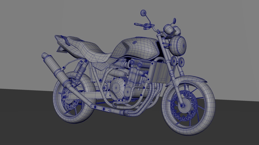 【3Dモデル】ハイディテール・ネイキッドスポーツバイク(PBRテクスチャ付き)