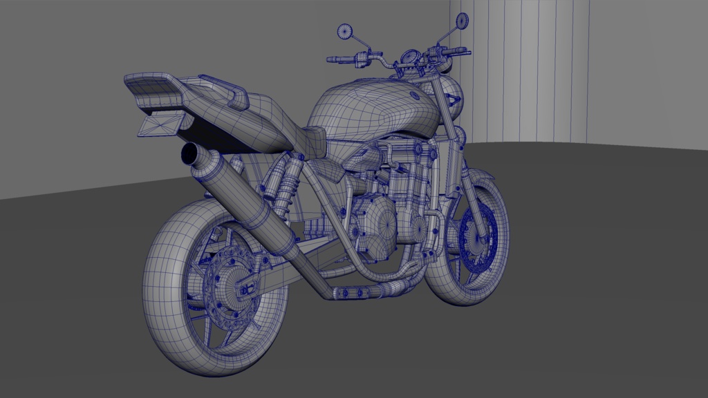 【3Dモデル】ハイディテール・ネイキッドスポーツバイク(PBRテクスチャ付き)