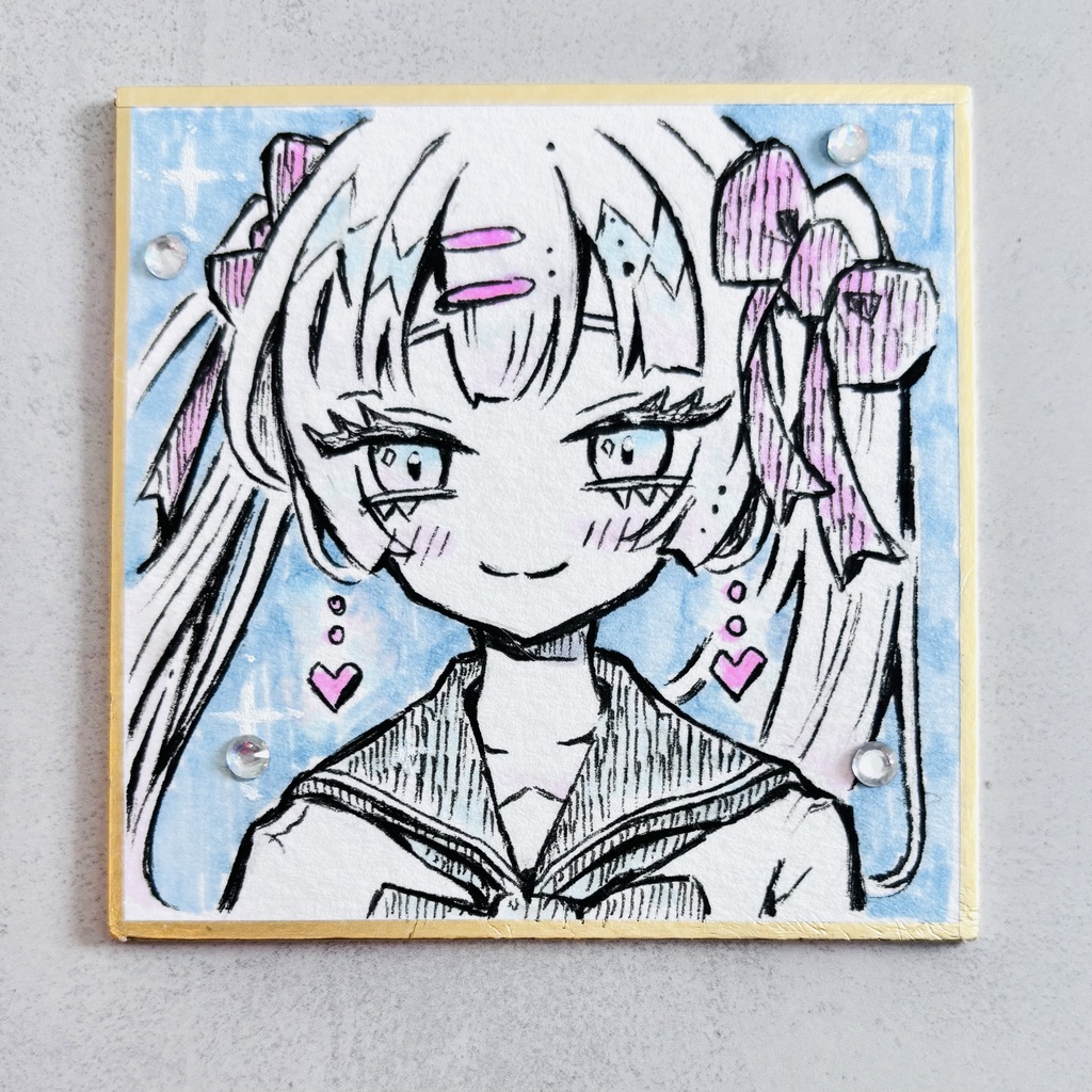 【1点物】ミニ色紙（ツインテールちゃん）