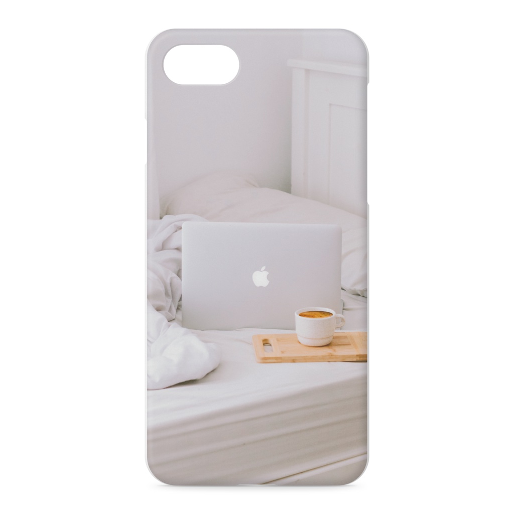 Apple on the bed.