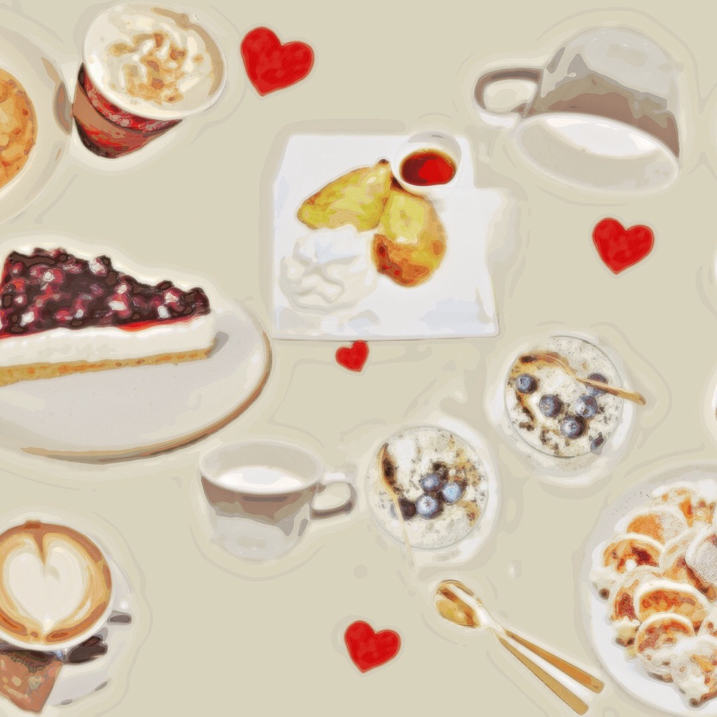 カフェメニュー ハンドタオル