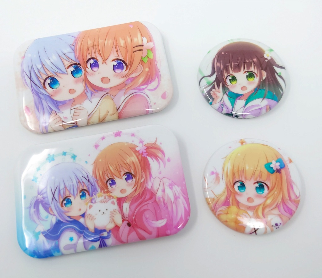 缶バッジ(コチノ、ごちハピココチノ、ごちハピ千夜、ごちハピシャロ)