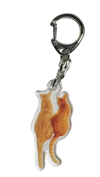 ねこねこ　アクリルキーホルダー　後ろ姿