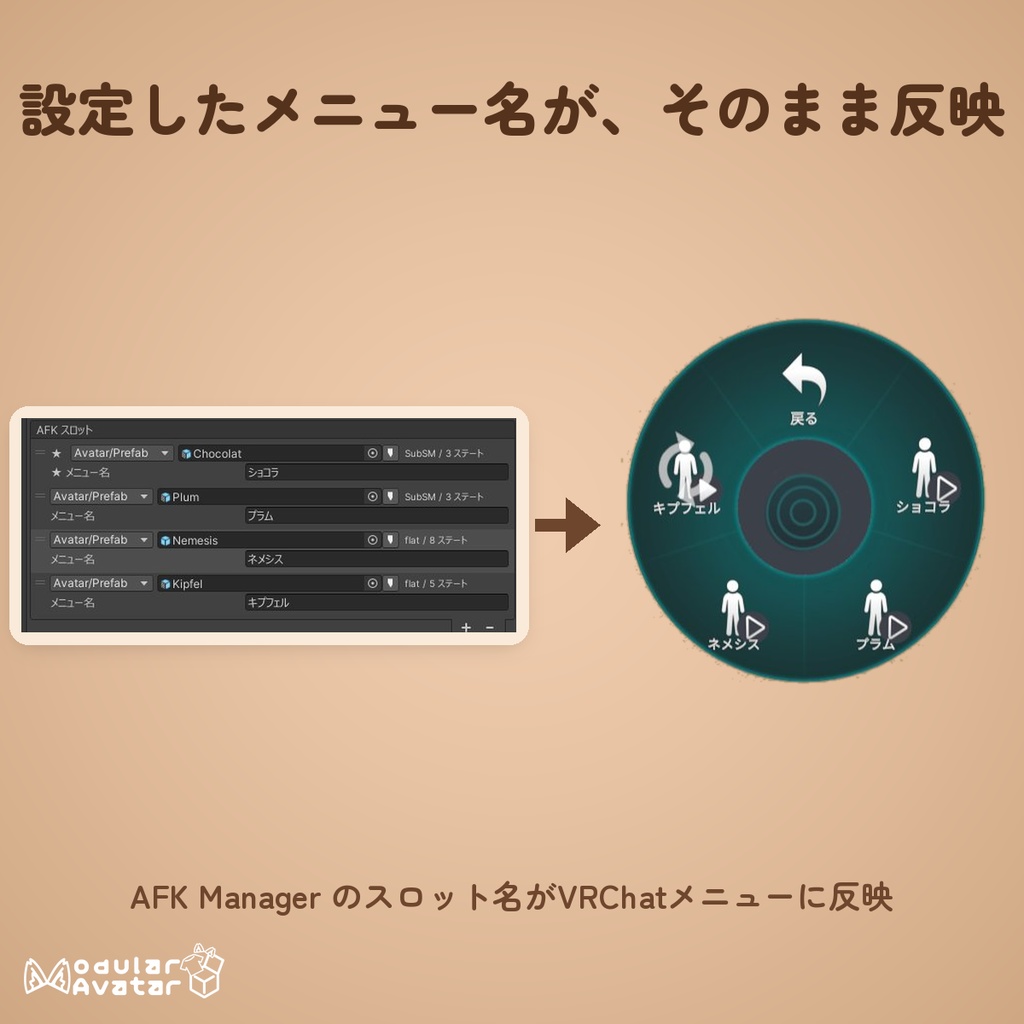 AFK Manager VRChat の AFK モーションを複数切り替えできる非破壊ツール