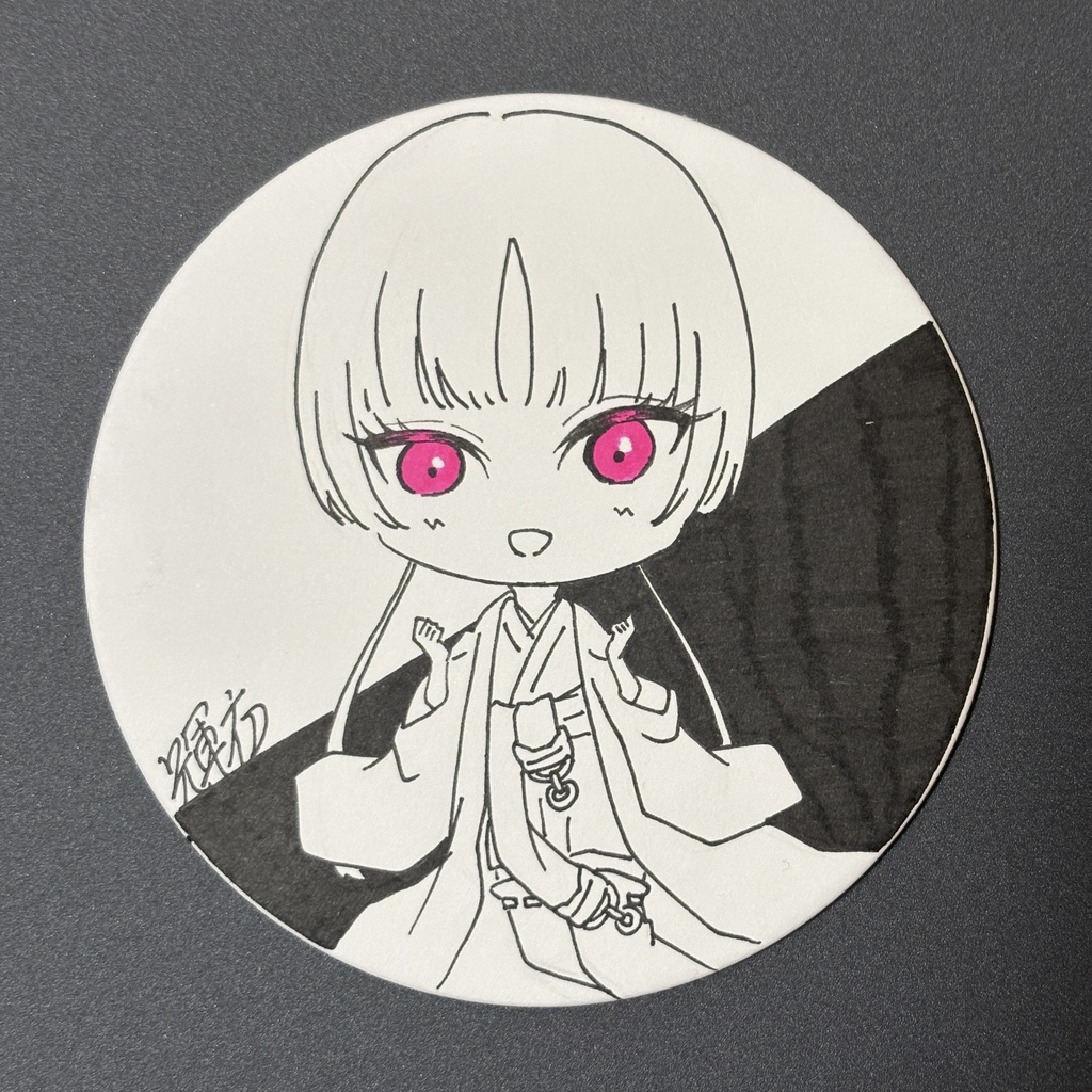 手書きコースター(輝夜)