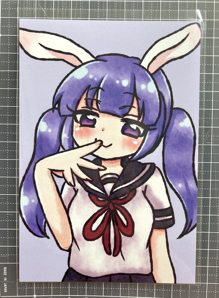 うさ耳セーラーパープルポストカード