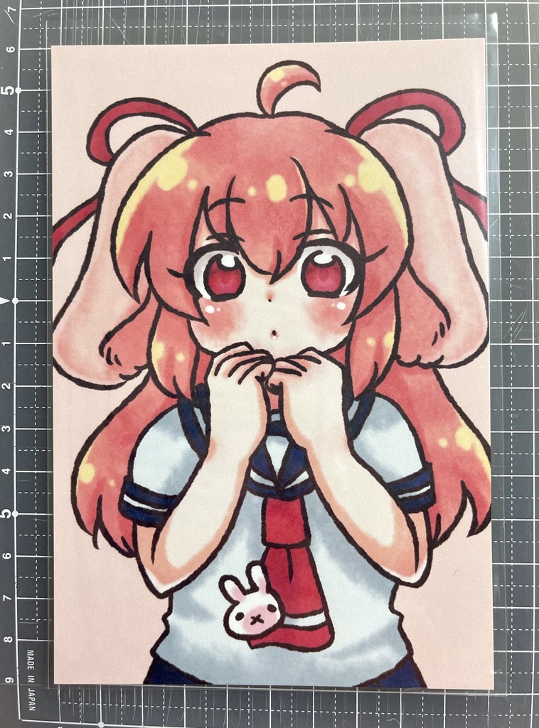 うさ耳セーラーベビーピンクポストカード