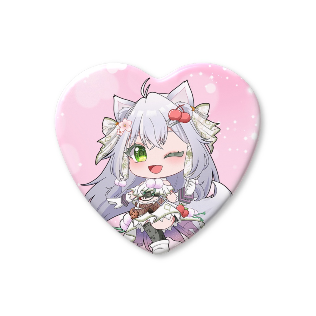 桜猫ねむSDハート缶バッジA