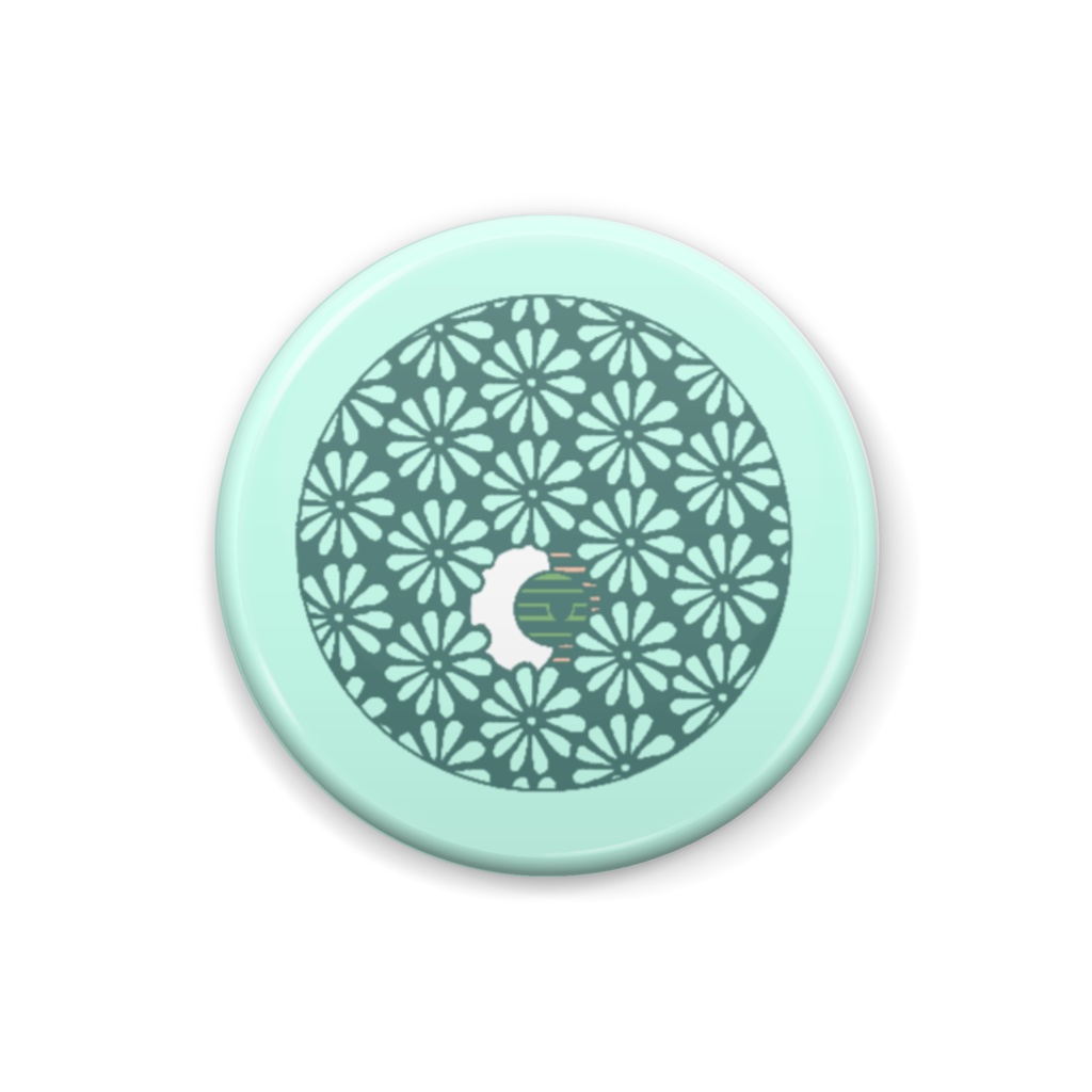 和柄缶バッジ 花三嶋 はなみしま ねこのレモン和え Booth