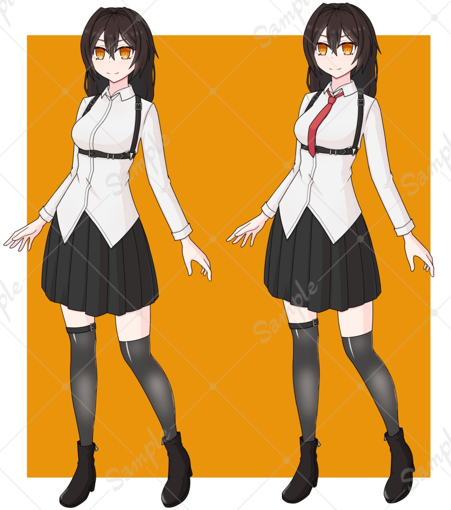 【無料配布あり】立ち絵素材2 琥珀色の目の女性