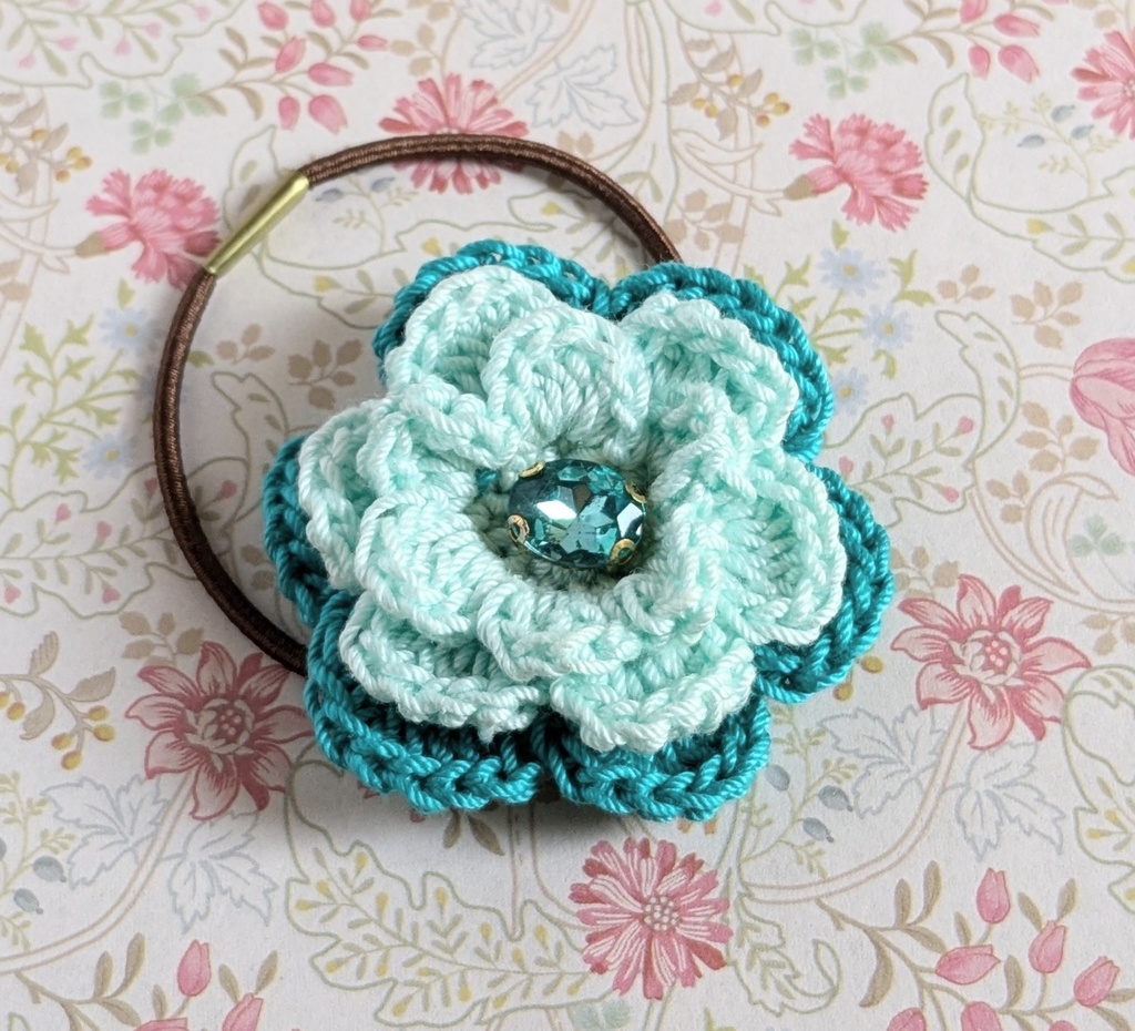 お花のヘアゴム(同色2個セット)