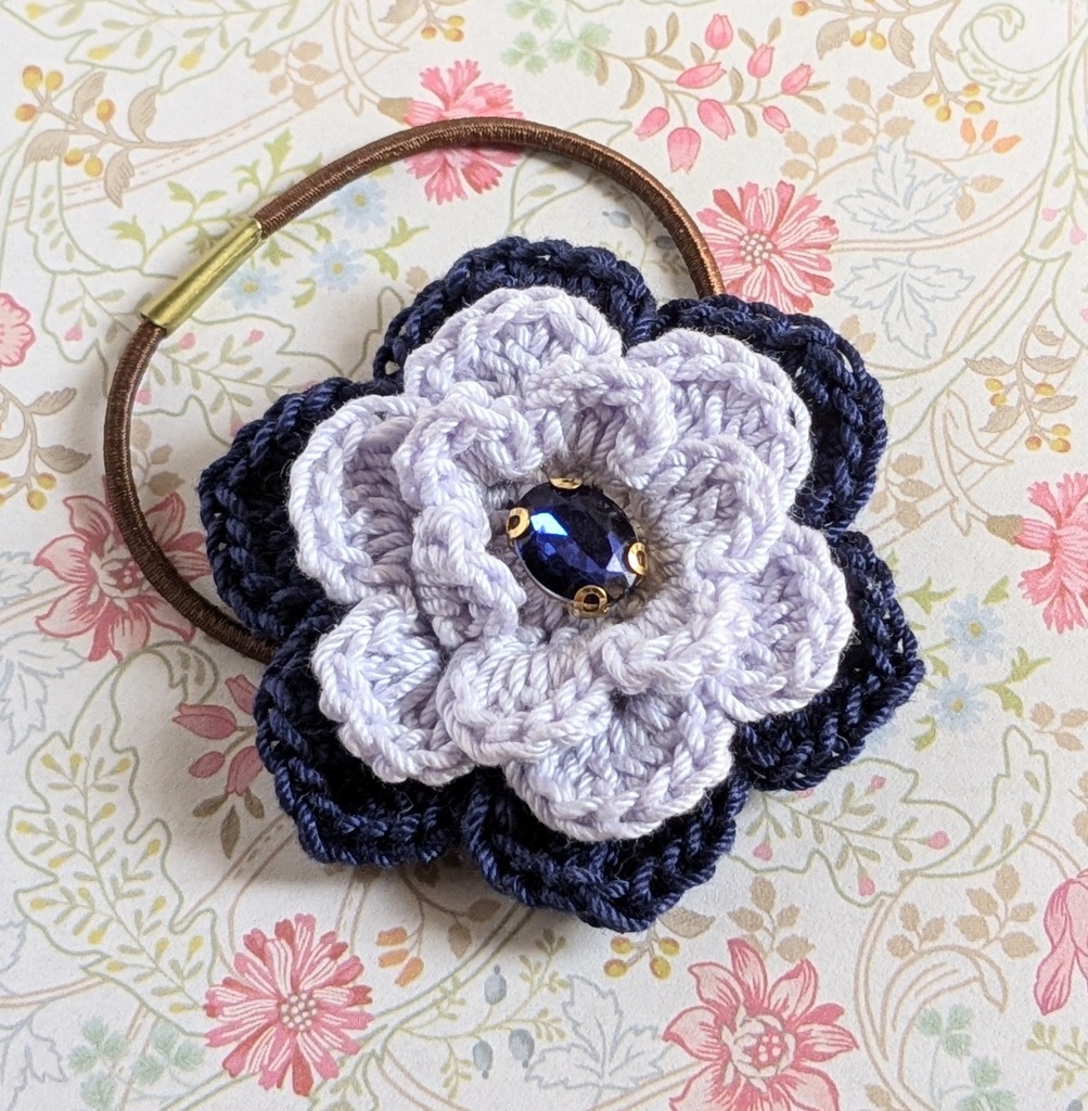 お花のヘアゴム(同色2個セット)