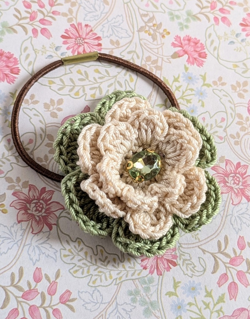 お花のヘアゴム(同色2個セット)